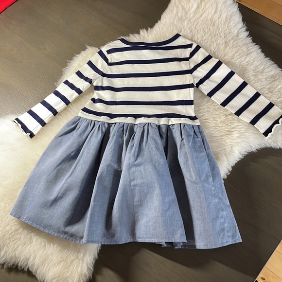 Baby Gap Dress; Size 3 (Toddler); Navy Stripe Top/solid Blue Bottom; NWT - Picture 3 of 5